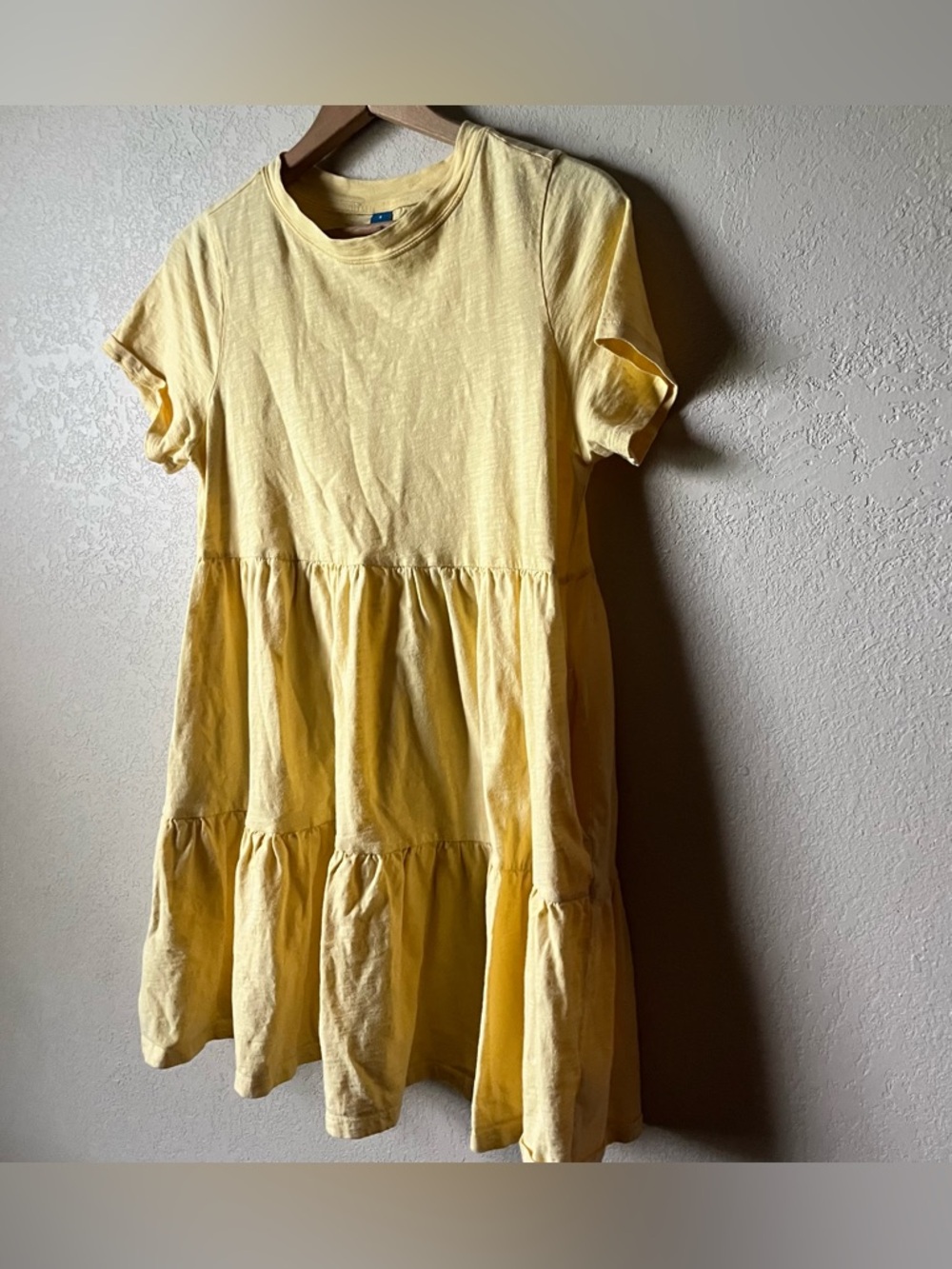 OLD NAVY 100% Cotton Yellow Tiered Dress with Pockets